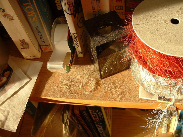 Dust on shelf