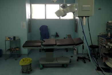 An empty operating theater is seen at Winneba Trauma and Specialist Hospital in Winneba, Ghana, August 20, 2015.
