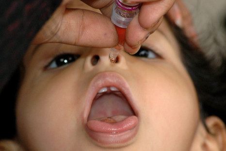 A child receives a polio vaccine in the Yemeni capital Sanaa, July 12, 2005. Yemen said on Tuesday the number of children diagnosed with polio in the country had risen to 326 as it launched a nation-wide immunisation campaign.