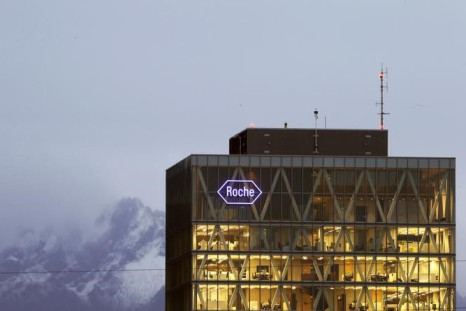 The logo of Swiss pharmaceutical company Roche is seen at a plant in the central Swiss village of Rotkreuz November 6, 2013.