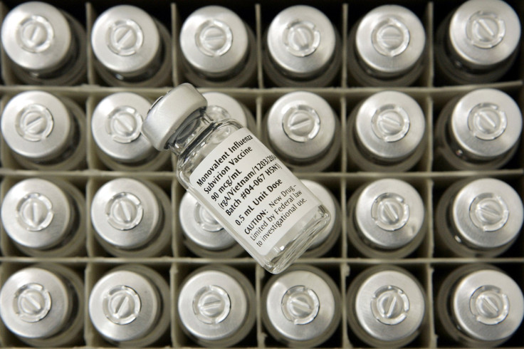A vial of experimental flu vaccine.