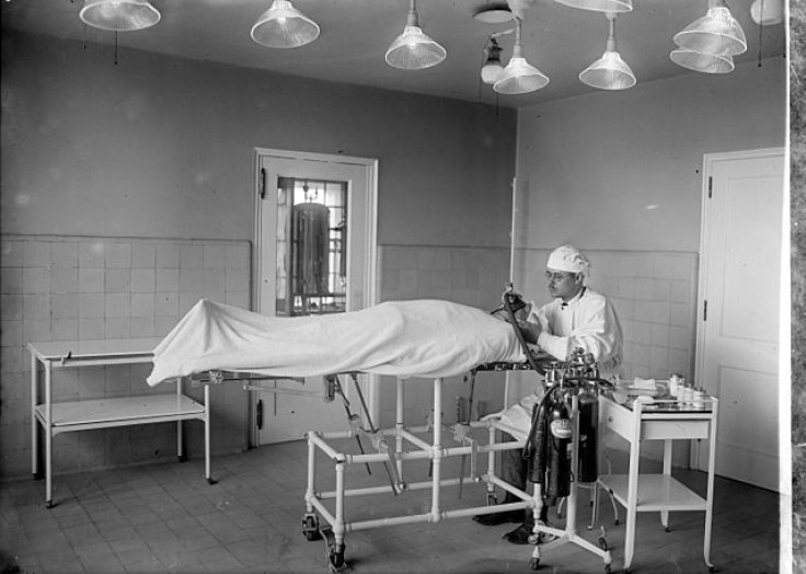 Patient on operating table with anesthesia 
