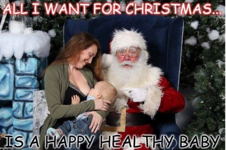 Breastfeeding on Santa's Lap
