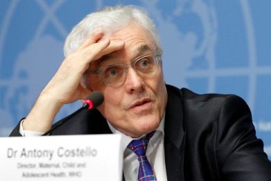 Head of the Department of Maternal, Newborn, Child and Adolescent Health at the World Health Organization(WHO) Dr Anthony Costello attends a news conference in Geneva, Switzerland, February 2, 2016.
