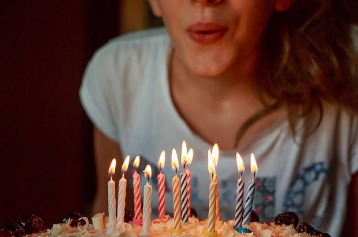 Blowing birthday candles