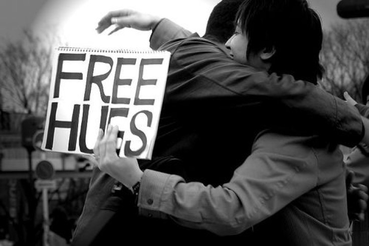 Men hugging