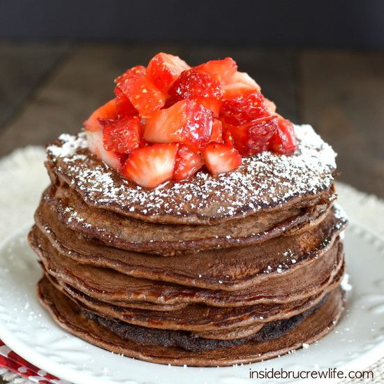 Chocolate Banana Oatmeal Pancakes