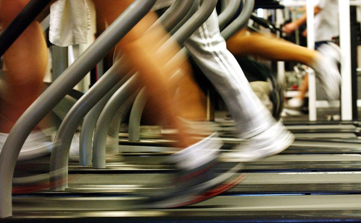 running on a treadmill