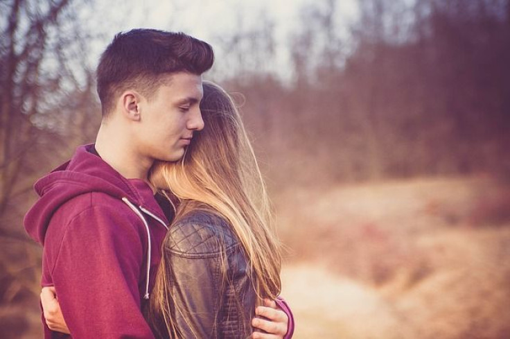 Man and woman hugging