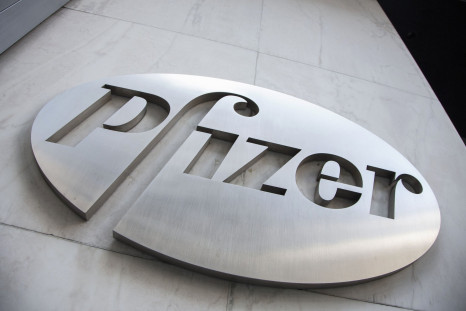 The Pfizer logo is seen at their world headquarters in New York April 28, 2014.