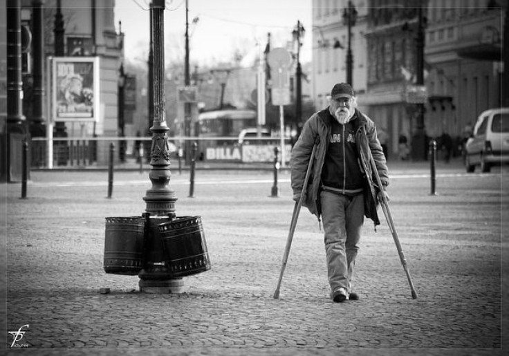 Man in crutches 