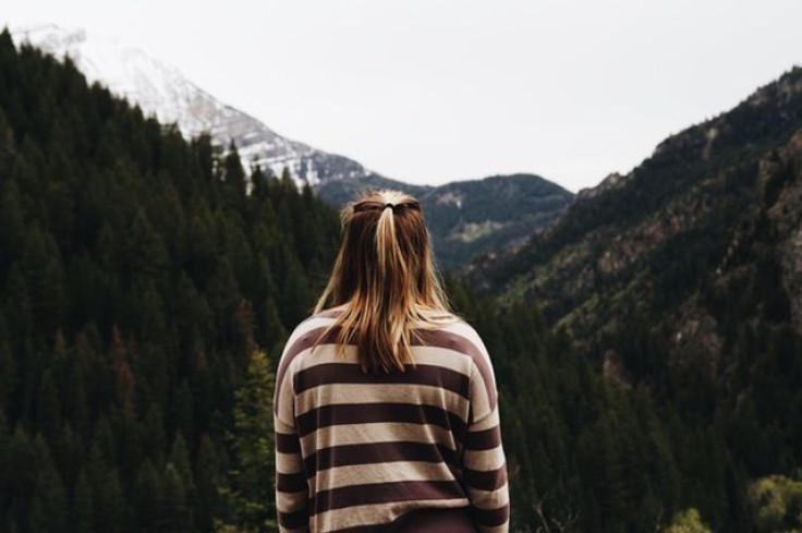 Woman looking at mountain
