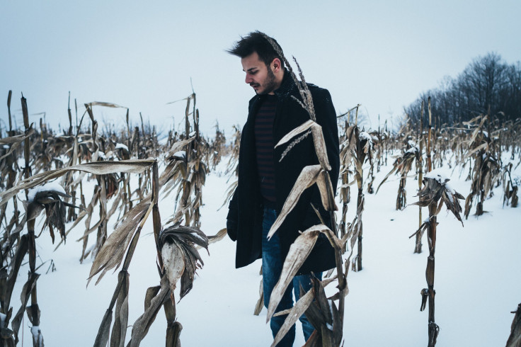 Man outside in snow