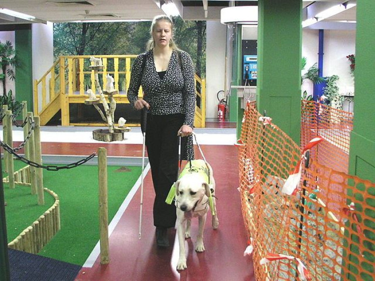 Blind woman with dog