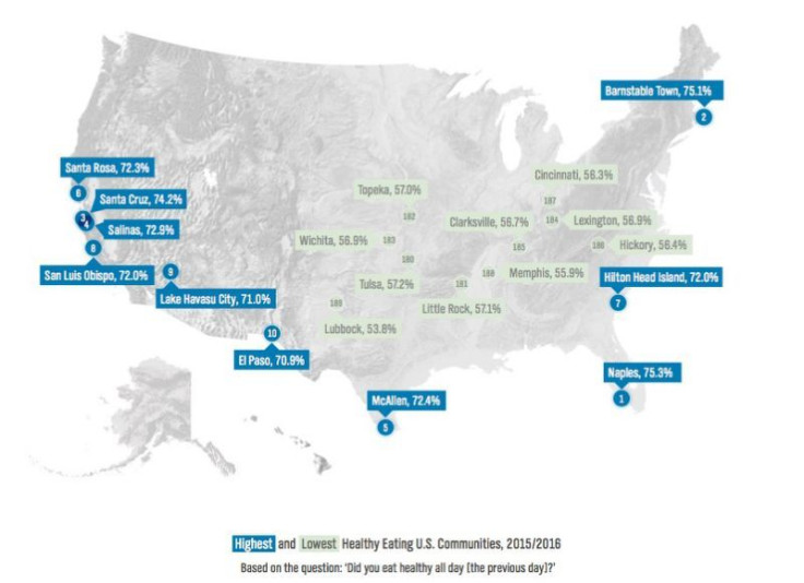 Healthy Eating map United States