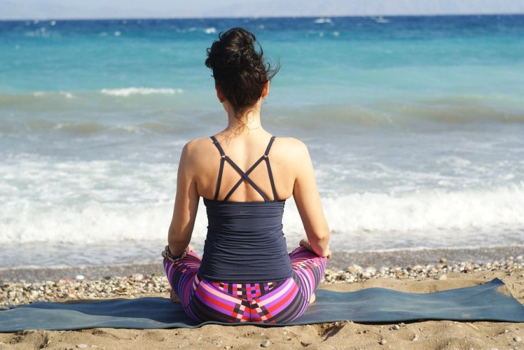 yoga on beach