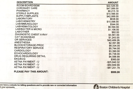 A New Jersey mom tweeted a photo of her son's six-figure hospital bill from an open heart surgery.
