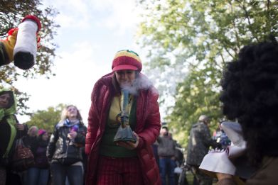 People gather for a marijuana legalization party at Trinity Bellwoods Park in Toronto, Ontario, October 17, 2018.Researchers found that women who use marijuana during pregnancy could increase the risk for their unborn child to develop psychosis later in life.