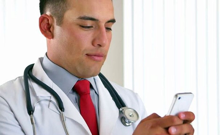 Doctor using a smartphone