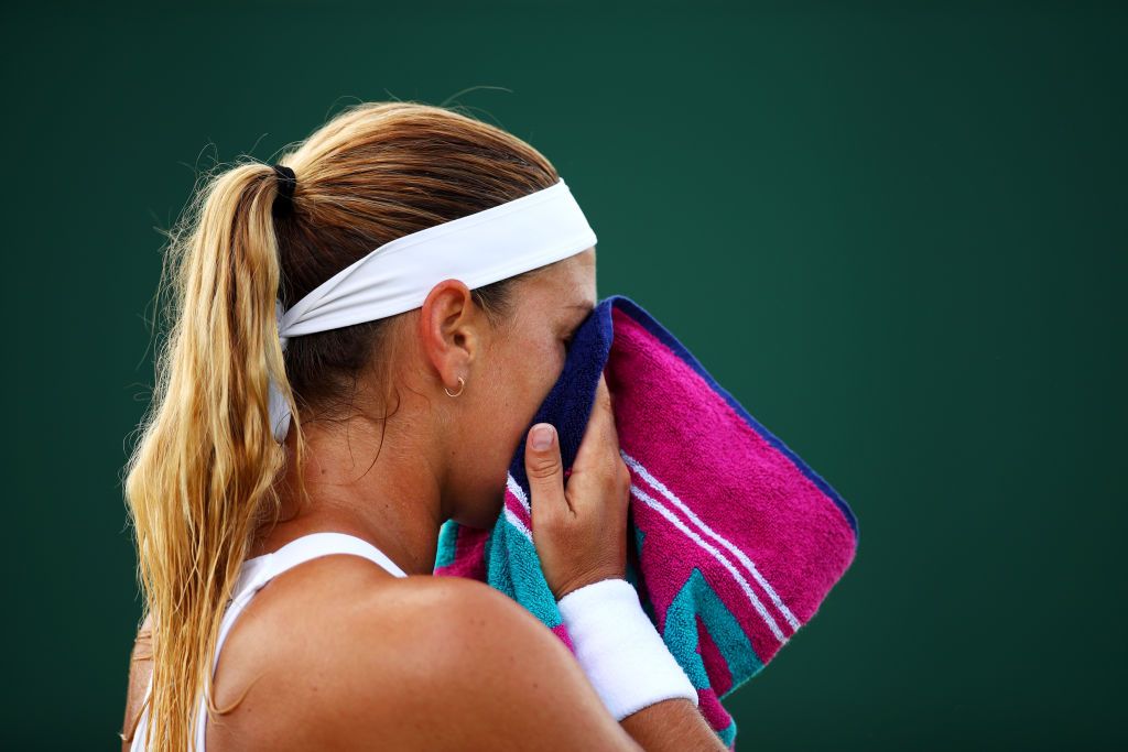 Dominika Cibulkoba tennis sweat towel