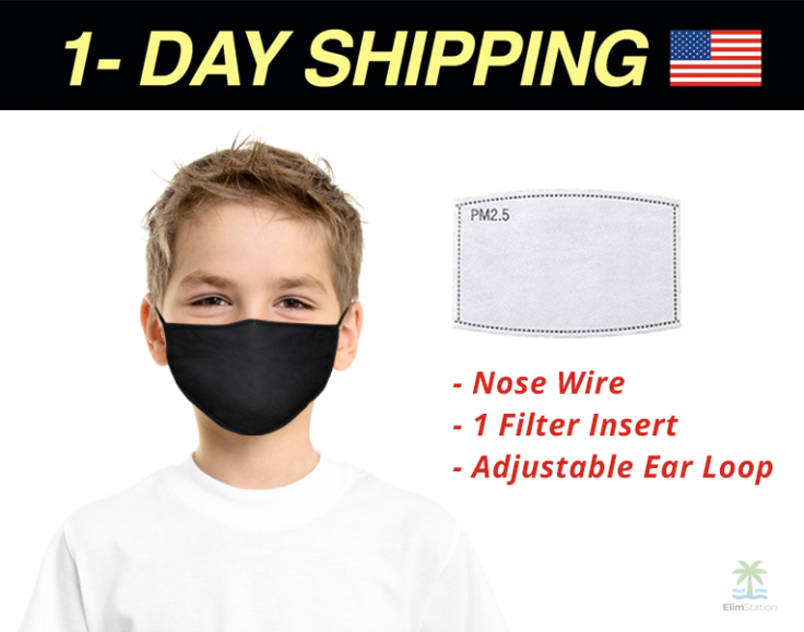 ElimStation Child Face Mask W/ Filter POCKET And Nose Wire- Adjustable Ear Loops & Washable Masks For Kids + Kids Filters Only