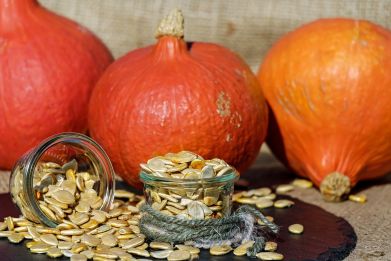 Pumpkin seeds are a rich source of protein, unsaturated fatty acids, vitamins, fiber, and minerals.