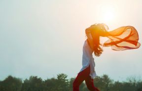 Silhouette image of woman