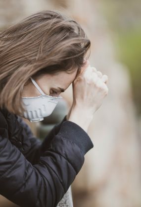 Woman with Face Mask
