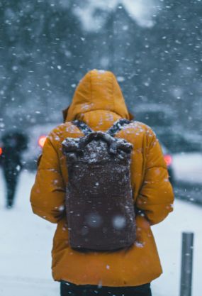 Person Wearing Jacket During Snow