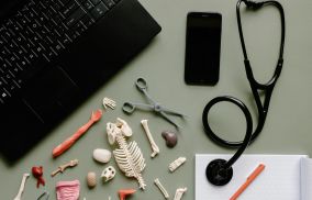 Stethoscope, Phone and Laptop