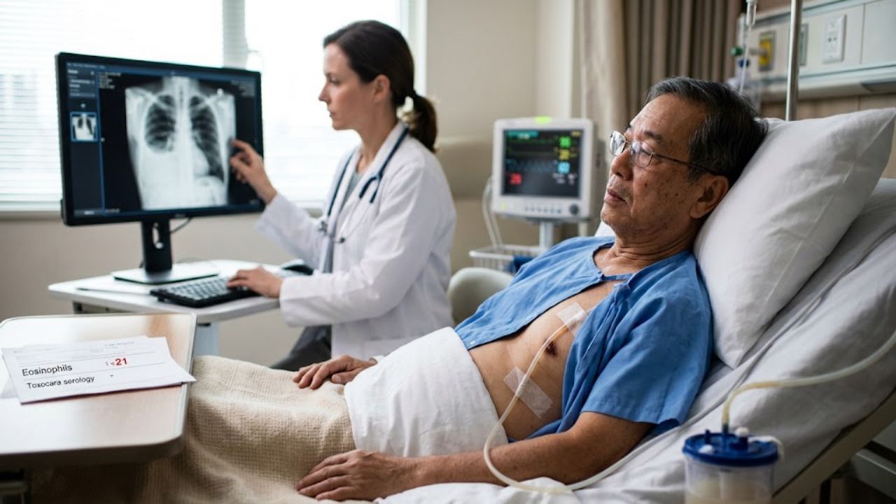 A Common Dog and Cat Roundworm Filled a Man's Chest with Fluid, and Cancer Was the First Suspect
