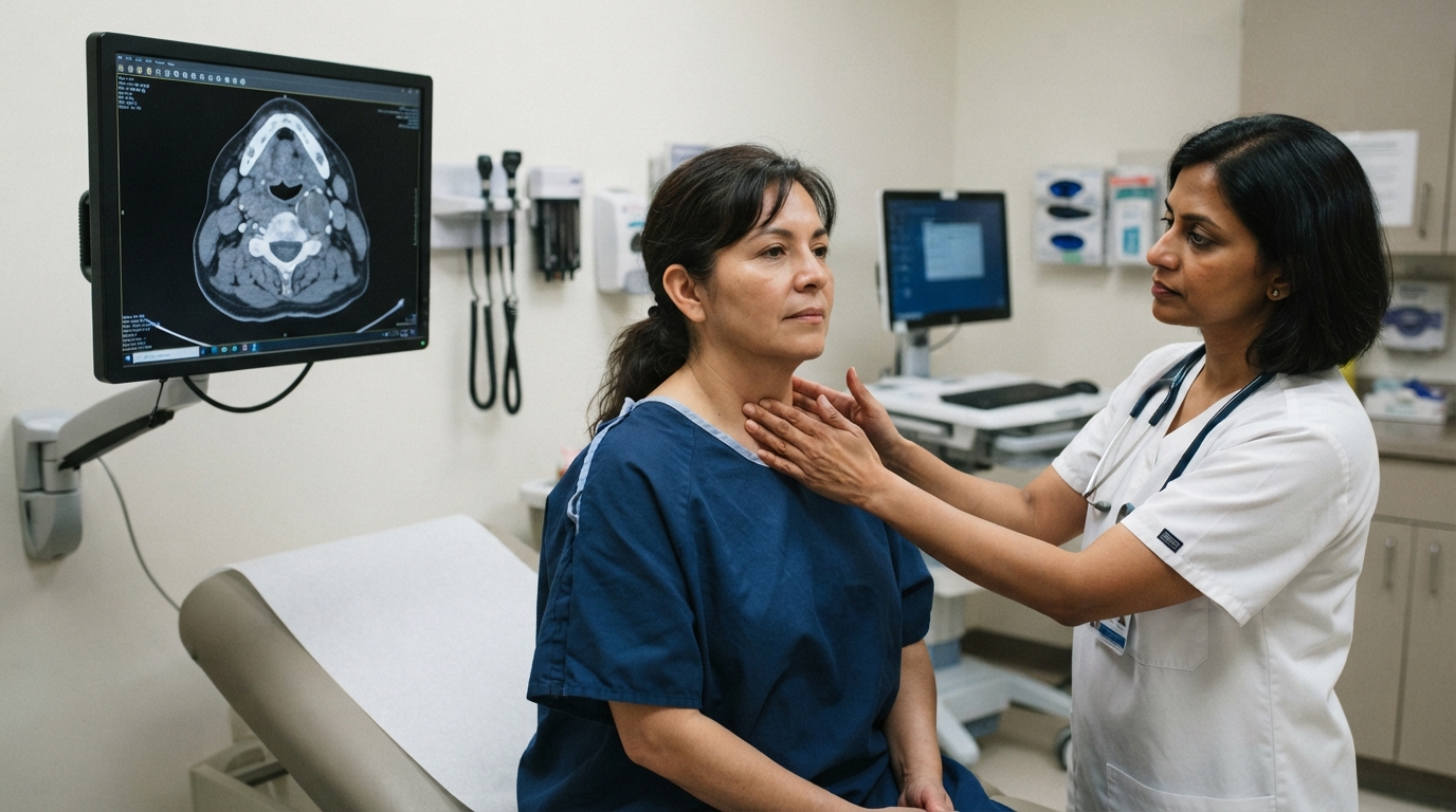 A Pop in Her Neck While Pulling On a T-Shirt Led Doctors to a Suspected Ruptured Thyroid Cancer