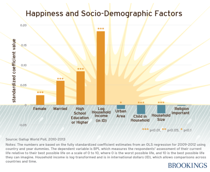The effect of various socio-economic variables on happiness
